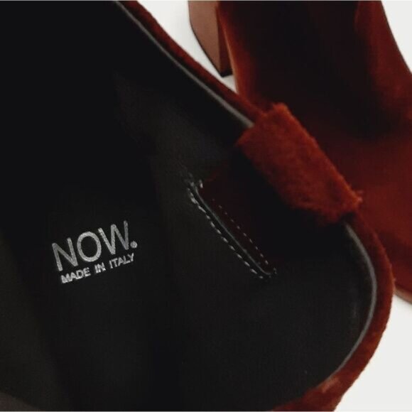 NOW Made in Italy Suede Slip-On Ankle Boot Block Heel Maroon Wine Red Sz Euro 40 - Picture 15 of 16
